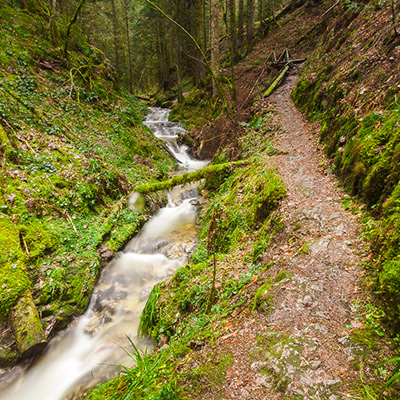 Promenade aux abords du saut de la Bourrique à Gérardmer